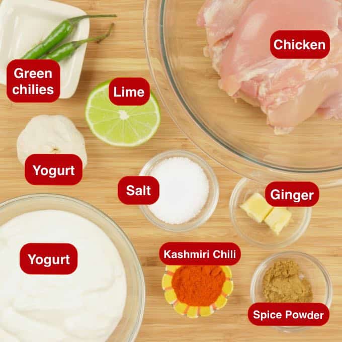 Ingredients for Kerala fried chicken
