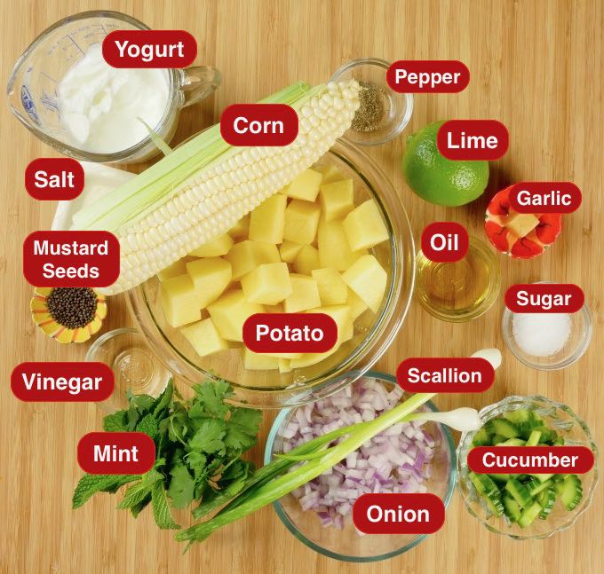Indian Yogurt Potato salad ingredients