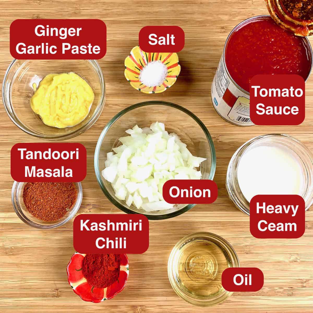 Tandoori Chicken Tikka Biryani sauce ingredients.