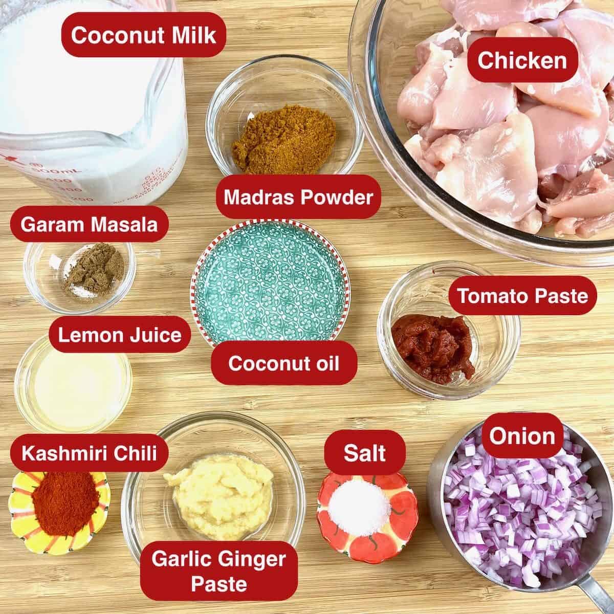 Madra chicken curry 10 ingredients